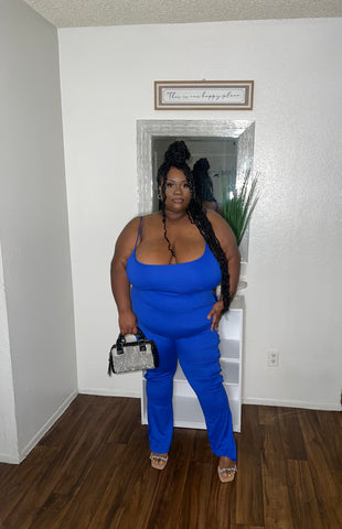 So Wavy Blue Jumpsuit