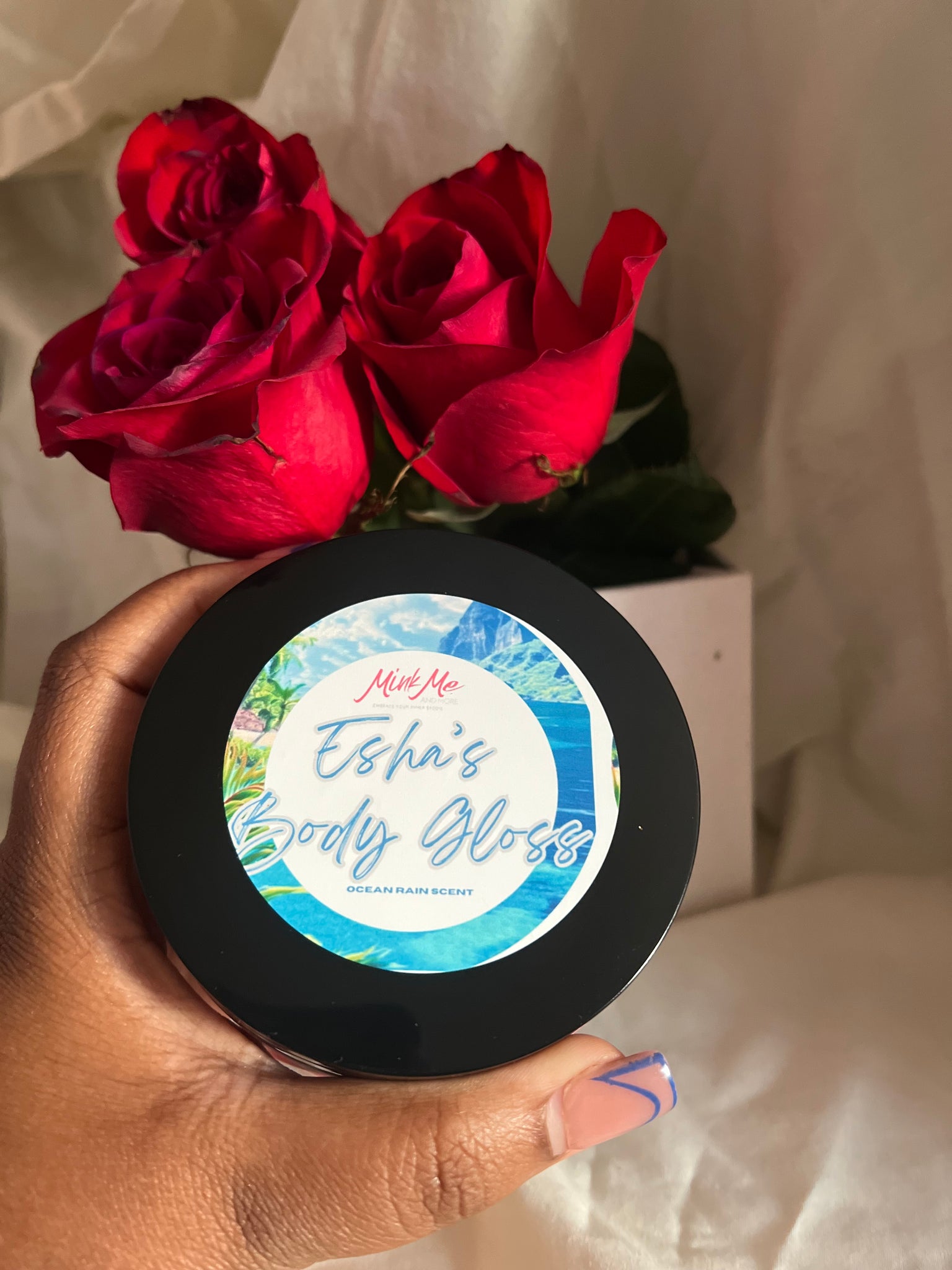 Esha’s. body Gloss Ocean Rain Scent